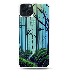 Nature Outdoors Night Trees Scene Forest Woods Light Moonlight Wilderness Stars Iphone 15 Tpu Uv Print Case
