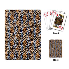 Blue Brown Leopard Playing Cards Single Design (rectangle)