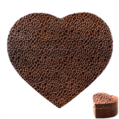 Blue Brown Leopard Heart Wood Jewelry Box