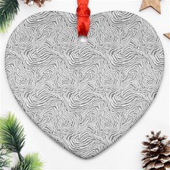 Light Grey Snake Heart Ornament (two Sides)