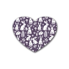 Easter Bunny Pattern Rubber Coaster (heart)
