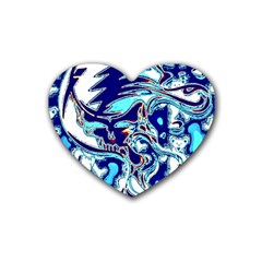 Trippy Dippy Bears Blue Dancing Greatful Dead Skull Steal Your Face Rubber Coaster (heart)