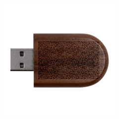 Blue Black Snake Pattern Wood Oval Usb Flash Drive