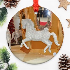 White Horse Round Ornament (two Sides)